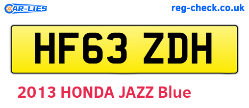 HF63ZDH are the vehicle registration plates.