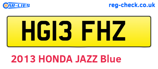 HG13FHZ are the vehicle registration plates.