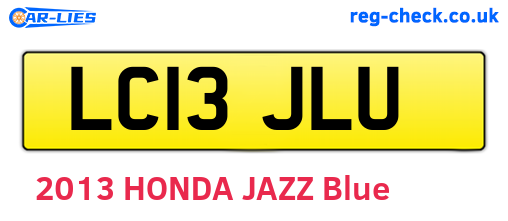 LC13JLU are the vehicle registration plates.