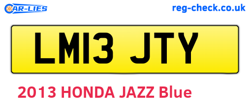 LM13JTY are the vehicle registration plates.