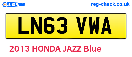 LN63VWA are the vehicle registration plates.