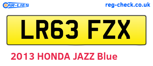 LR63FZX are the vehicle registration plates.