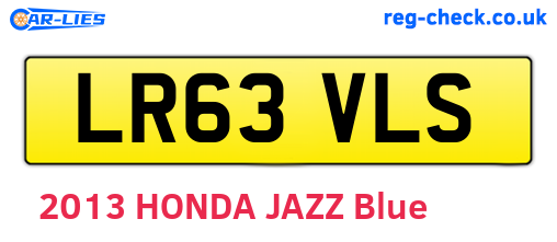 LR63VLS are the vehicle registration plates.