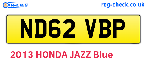 ND62VBP are the vehicle registration plates.