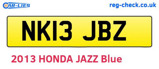 NK13JBZ are the vehicle registration plates.