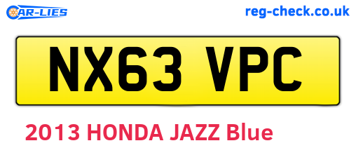 NX63VPC are the vehicle registration plates.