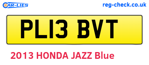 PL13BVT are the vehicle registration plates.