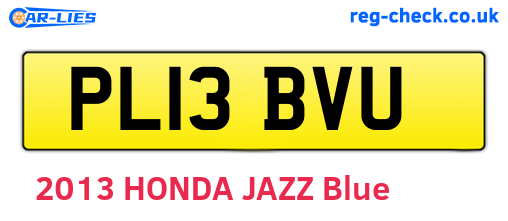 PL13BVU are the vehicle registration plates.