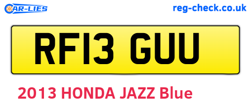 RF13GUU are the vehicle registration plates.