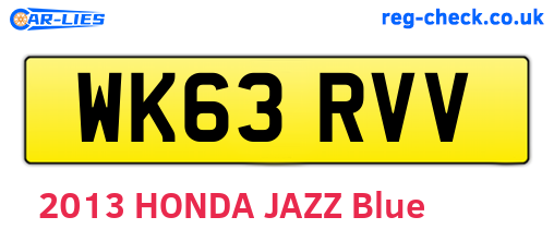 WK63RVV are the vehicle registration plates.