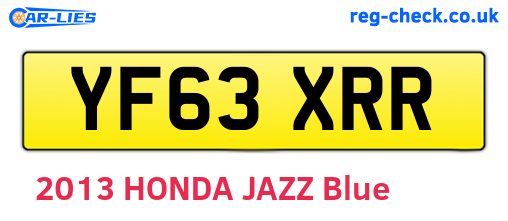 YF63XRR are the vehicle registration plates.
