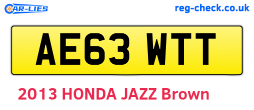 AE63WTT are the vehicle registration plates.