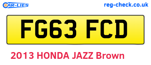FG63FCD are the vehicle registration plates.
