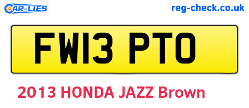 FW13PTO are the vehicle registration plates.