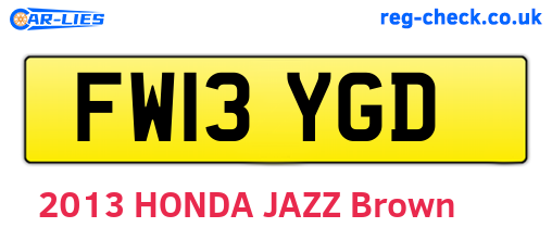 FW13YGD are the vehicle registration plates.