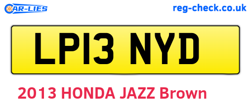 LP13NYD are the vehicle registration plates.