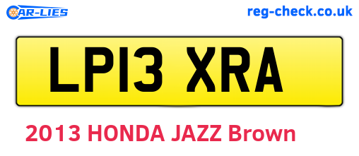 LP13XRA are the vehicle registration plates.