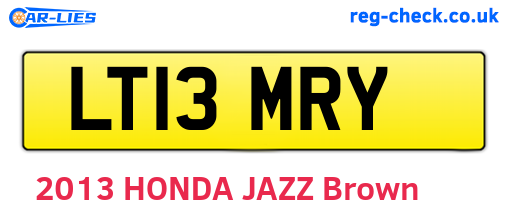 LT13MRY are the vehicle registration plates.