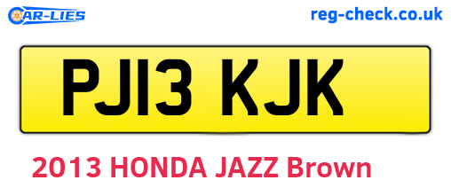 PJ13KJK are the vehicle registration plates.