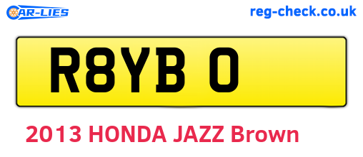 R8YBO are the vehicle registration plates.