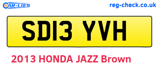 SD13YVH are the vehicle registration plates.