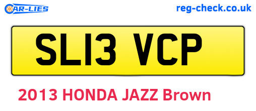 SL13VCP are the vehicle registration plates.