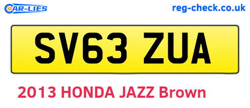 SV63ZUA are the vehicle registration plates.