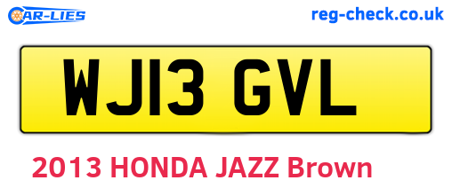 WJ13GVL are the vehicle registration plates.