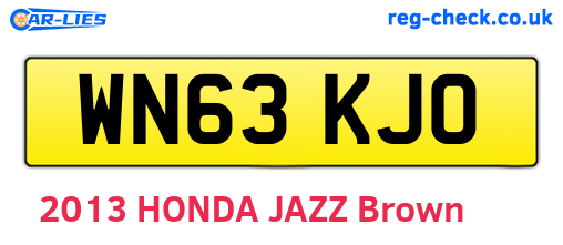 WN63KJO are the vehicle registration plates.