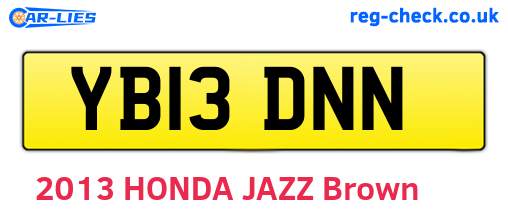 YB13DNN are the vehicle registration plates.