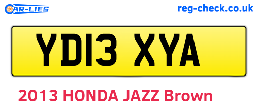 YD13XYA are the vehicle registration plates.