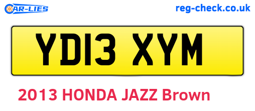 YD13XYM are the vehicle registration plates.