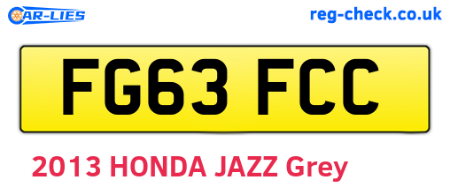 FG63FCC are the vehicle registration plates.