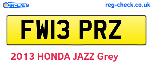 FW13PRZ are the vehicle registration plates.