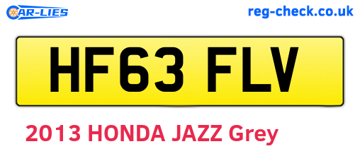 HF63FLV are the vehicle registration plates.