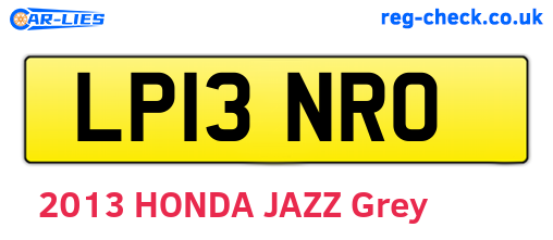 LP13NRO are the vehicle registration plates.