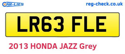 LR63FLE are the vehicle registration plates.