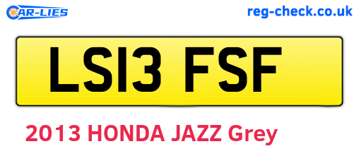 LS13FSF are the vehicle registration plates.