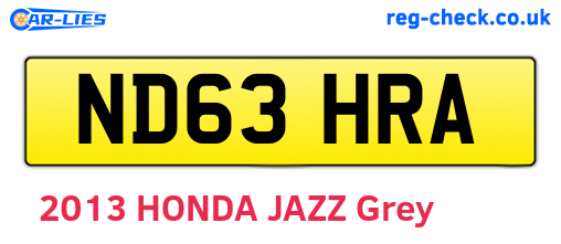 ND63HRA are the vehicle registration plates.