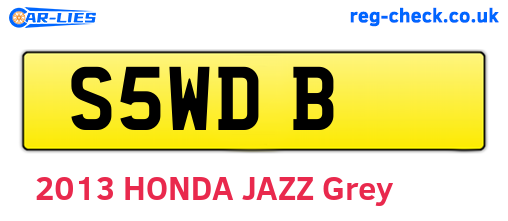 S5WDB are the vehicle registration plates.