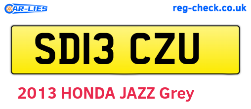 SD13CZU are the vehicle registration plates.