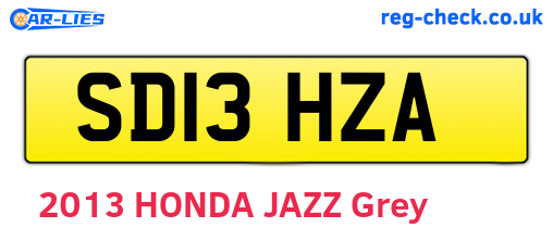 SD13HZA are the vehicle registration plates.