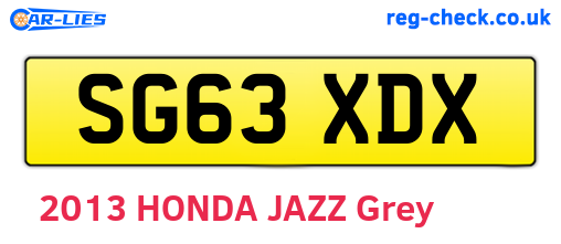 SG63XDX are the vehicle registration plates.