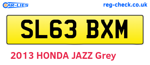 SL63BXM are the vehicle registration plates.