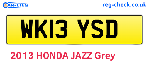 WK13YSD are the vehicle registration plates.