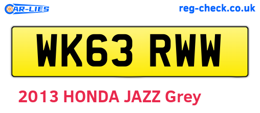 WK63RWW are the vehicle registration plates.