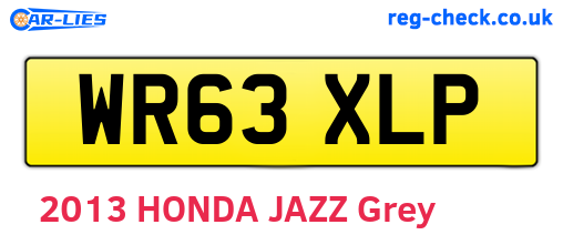 WR63XLP are the vehicle registration plates.