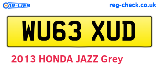 WU63XUD are the vehicle registration plates.