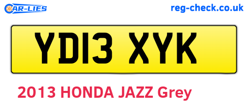 YD13XYK are the vehicle registration plates.