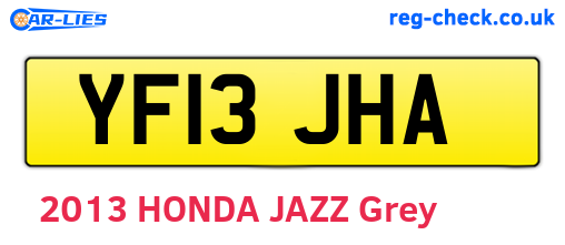 YF13JHA are the vehicle registration plates.